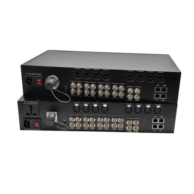 Kundenspezifische multifunktionale SMPTE-Hybrid-Video-/Audio-/Ethernet-Übertragungsausrüstung über Glasfaser fournisseur