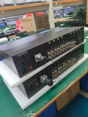 Kundenspezifische multifunktionale SMPTE-Hybrid-Video-/Audio-/Ethernet-Übertragungsausrüstung über Glasfaser fournisseur