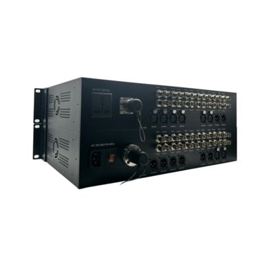 Kundenspezifischer 12-Port 3G-SDI Glasfaser-Konverter mit 8-Kanal XLR-Audio, SMPTE-Anschluss fournisseur