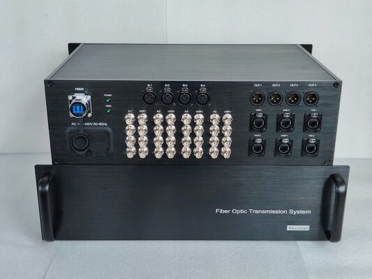 16 Kanäle 4K 12G SDI Videofaserübertragungssystem mit XLR Audio, 10GB Netzwerk, CNlinko Dual LC Fiber Connector fournisseur