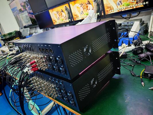16 Kanäle 4K 12G SDI Videofaserübertragungssystem mit XLR Audio, 10GB Netzwerk, CNlinko Dual LC Fiber Connector fournisseur