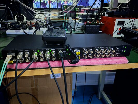 2x bidirektionale 12G SDI-Video mit Lanc-Fernbedienung, 8-Pin-Fernbedienung, Vmount-Faser-Konverter fournisseur