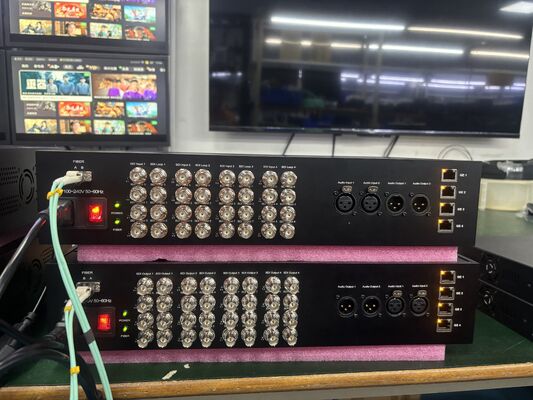 16x 12G Eingänge, 6x 12G Rückkanäle, Dual Audio und 4x 10G Netzwerkanschluss Glasfaserbox fournisseur
