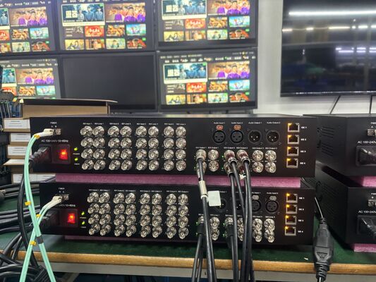 16x 12G Eingänge, 6x 12G Rückkanäle, Dual Audio und 4x 10G Netzwerkanschluss Glasfaserbox fournisseur