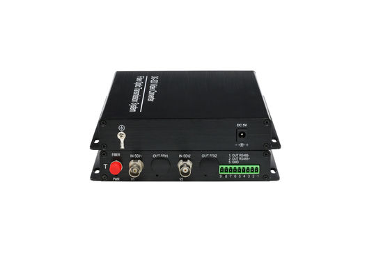 2 Kanäle HD-SDI zu Glasfaserkonverter mit eingebettetem Audio + 1 Ch Reverse RS485 Daten HD-sdi Video-Sender fournisseur