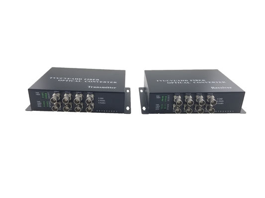 OEM 8ch 1080P AHD CVI TVI Video-Optikfaser-Konverter Verlängerer HD CCTV-Signale, mit Reverse rs485 & RS422 & RS232 Daten, 20KM fournisseur