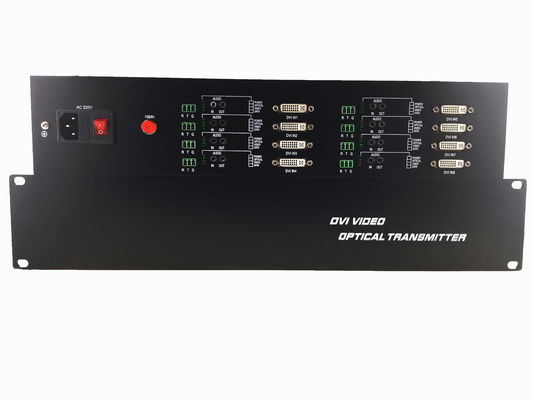 Rack 1080P/60Hz Verlustfreier Dvi-Faser-Videokonverter Transceiver Empfänger Einzelkern 8-Kanal fournisseur