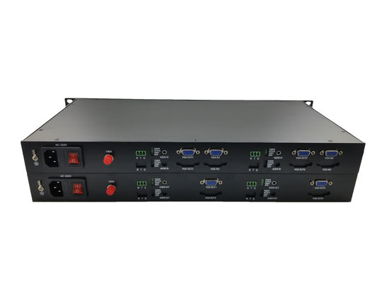 2 CH-Rack 1080P/60Hz VGA Glasfaser-Konverter /Unkomprimiert auf Glasfaser-Videoübertragung + Daten,verfügbar OEM/ODM fournisseur