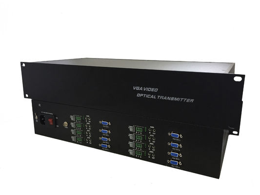 8 CH-Rack 1080P/60Hz VGA Glasfaserkonverter /Unkomprimiert auf Glasfaser Videoübertragung + Daten,verfügbar OEM/ODM fournisseur