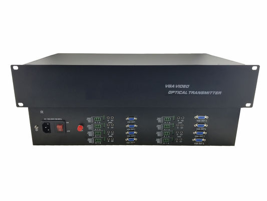 8 CH-Rack 1080P/60Hz VGA Glasfaserkonverter /Unkomprimiert auf Glasfaser Videoübertragung + Daten,verfügbar OEM/ODM fournisseur